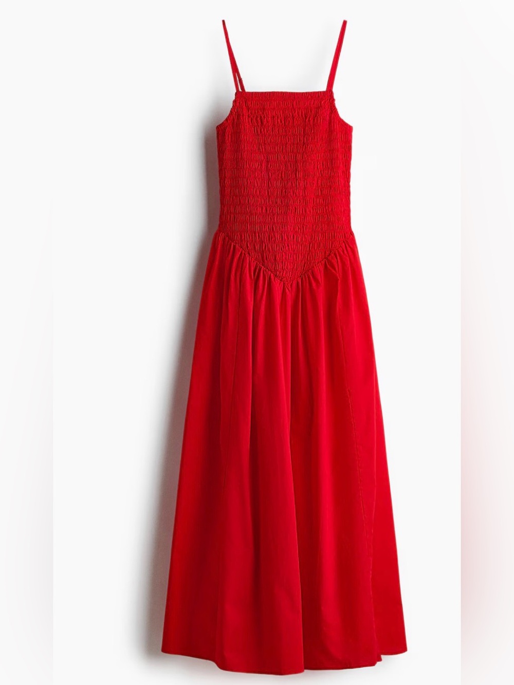 H&M red smocked dress